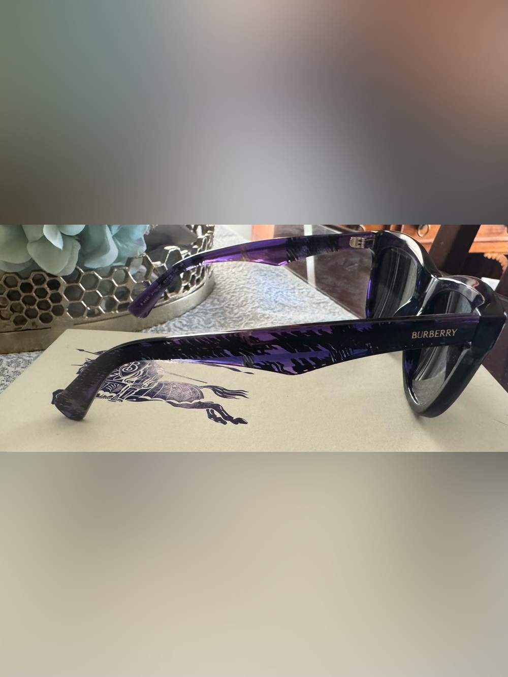 Burberry Purple Black Gradient Cat-Eye Sunglasses - Picture 12 of 16